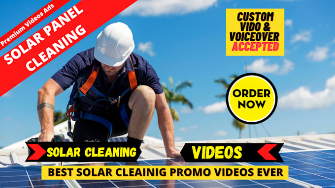 make unlimited custom solar panel cleaning explainer video ad