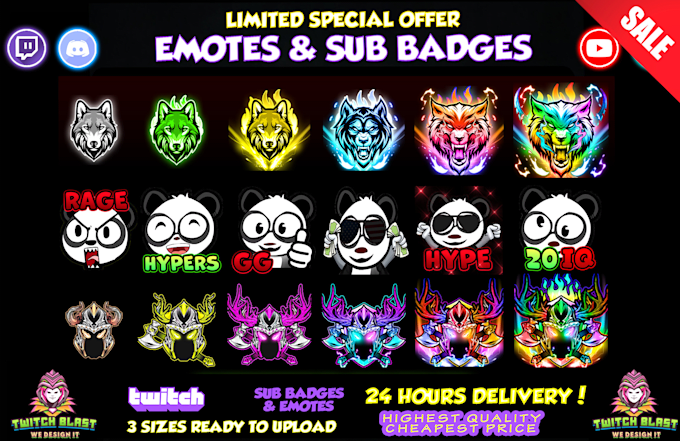 create awesome custom twitch sub badges, emotes