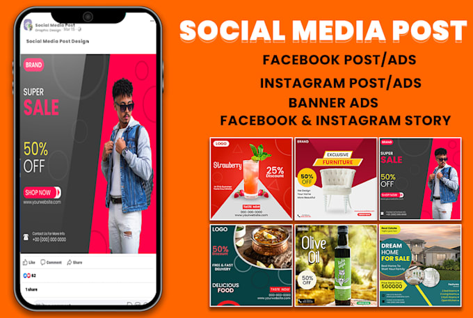 Design social media posts graphics for facebook, instagram by Shimanto ...