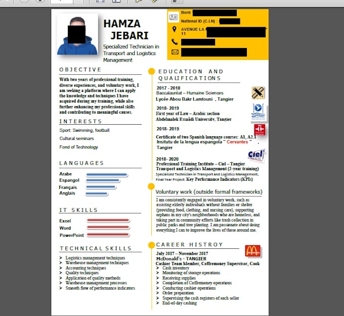 create professional resume design and CV design