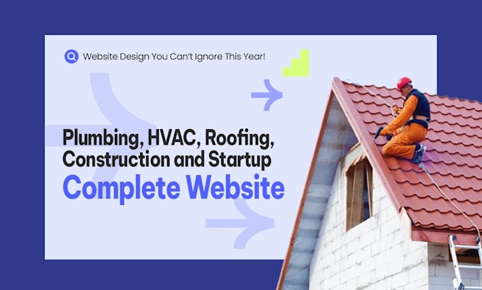 design hvac, roofing, plumbing, contractor, startup website