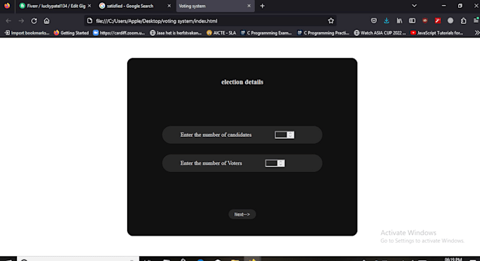 made custom website in HTML,CSS and javascript