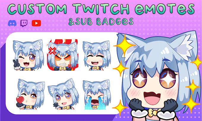 Create custom twitch and discord emotes and sub badges by Matin_rahmani ...