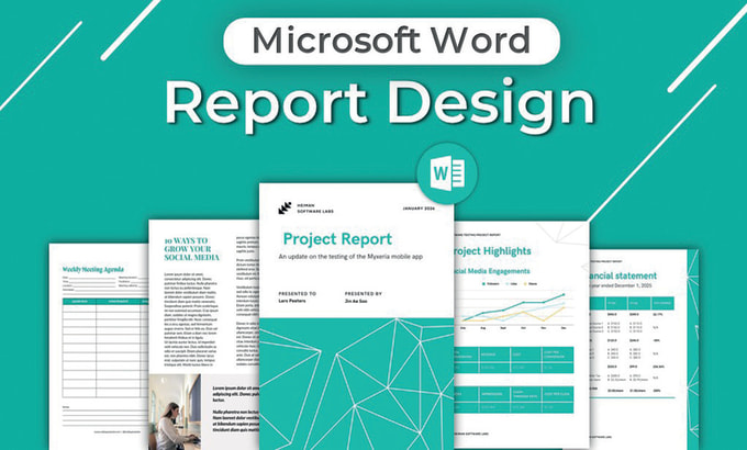 Design microsoft word report template by Bird wing Fiverr