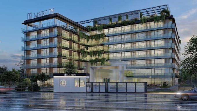 do 3d exterior design, commercial buildings and 3d rendering
