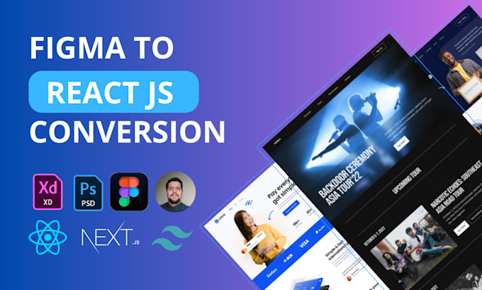 Convert design psd xd figma pdf to react by Henrique12990 | Fiverr