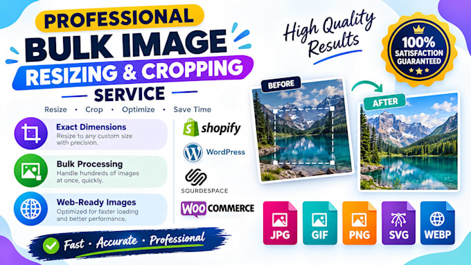 bulk resize, crop images for shopify and ecommerce website