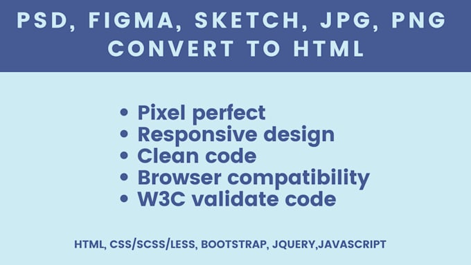 Convert psd, figma to html by Kamit_w | Fiverr