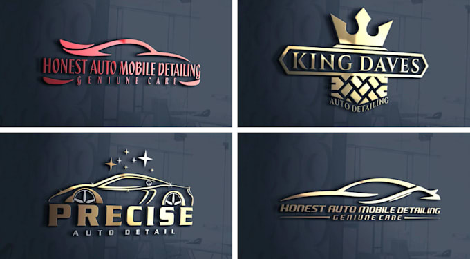 create luxury 2d,3d auto detailing and car logo