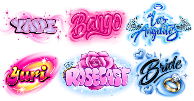 do 90s airbrush graffiti design, airbrush art and lettering