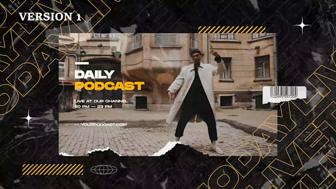 create a cinematic podcast intro and youtube intro outro video