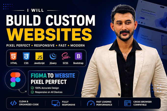 convert figma to responsive HTML CSS tailwind website