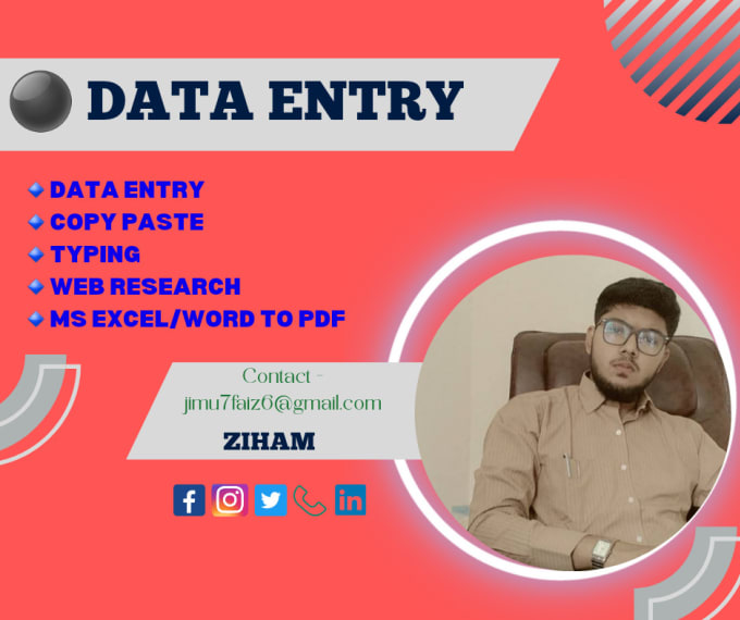 Do Data Entry Web Research Excel Copy Paste Typing Work By Zihamahnuf Fiverr 5741