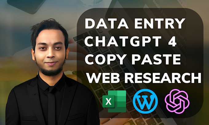 do any data entry and web research, copy paste or typing job