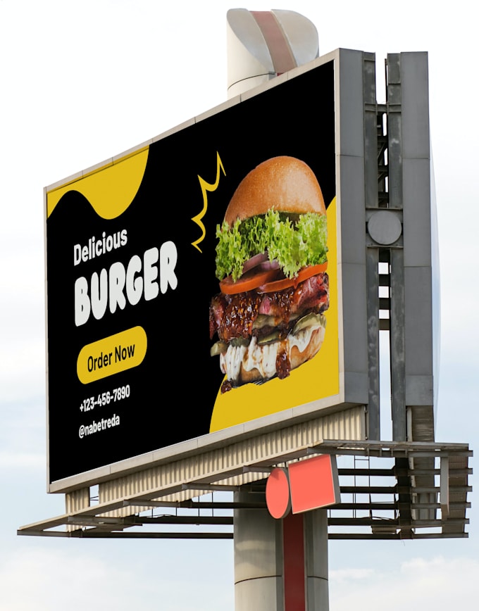 Design billboards, hoardings, banners, signs, and backdrops by