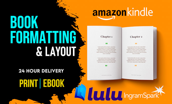 do book formatting, layout design and KDP ebook format