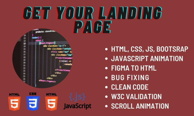 Code html css javascript website landing page by Abdullahazhar07 | Fiverr