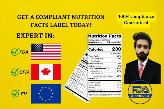 provide you fda nutrition fact label