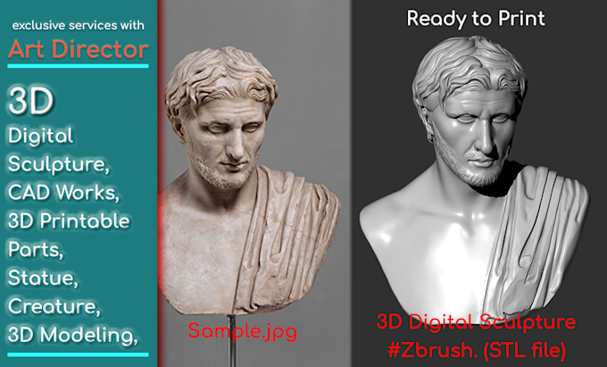 do 3d model for printing, character modeling, 3d sculpting