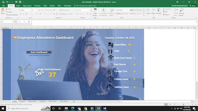 create employee attendance dashboard from excel
