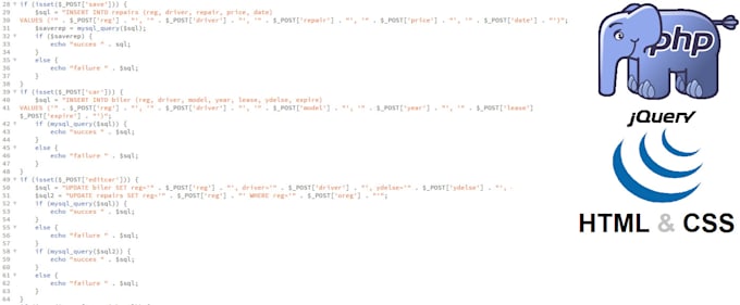 program scripts in php, jquery and HTML