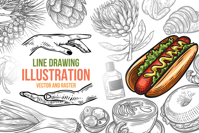 create clean vector line art for packaging, labels, branding