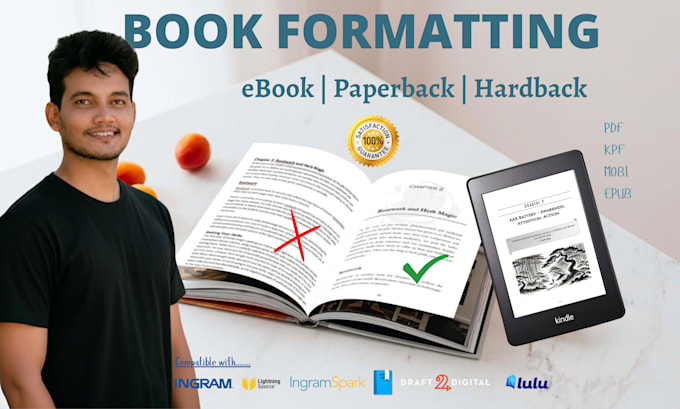 do ebook and paperback formatting and layout design for amazon KDP, ingramspark