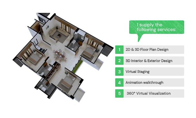 model 3d and render your floor plan very fast