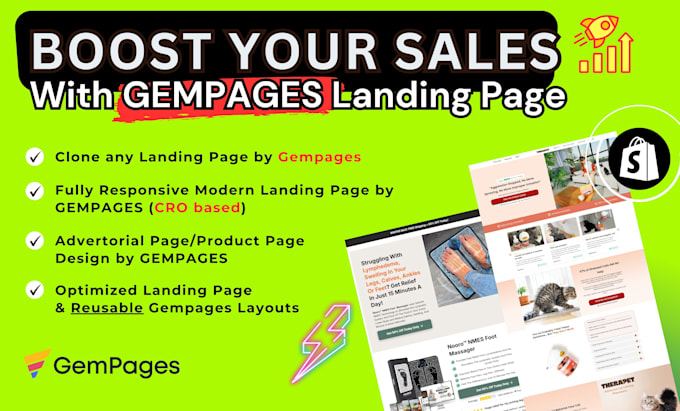 clone any landing page using gempages page builder in shopify