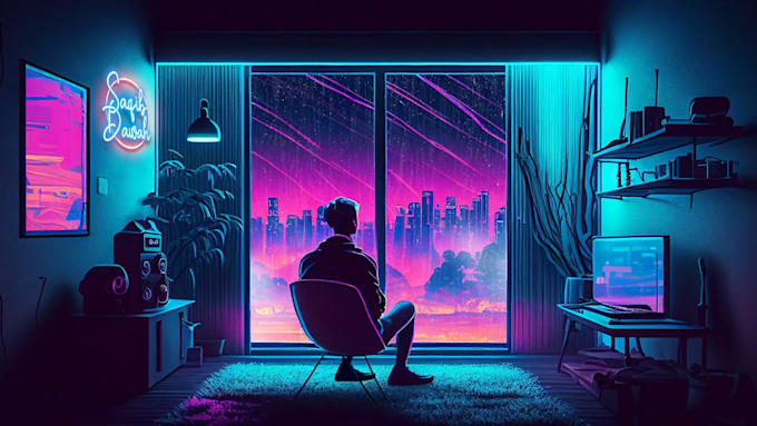 Create ai generated animated lofi loop videos by Msaqibghouri | Fiverr