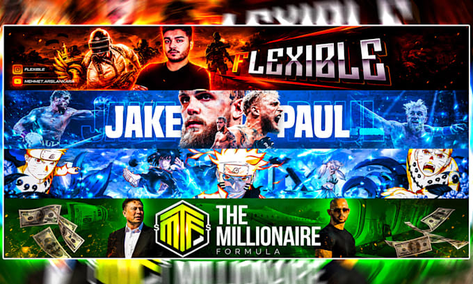 design a professional eye catching youtube banner or channel art