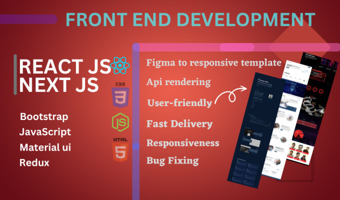Create a web app and convert figma design into react js and next js by ...