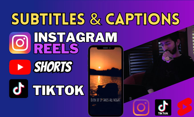 add subtitles to instagram reels, youtube shorts and tiktok