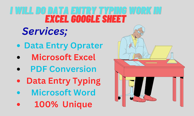 Do data entry typing work in excel, google sheet by Adeelmaqbool545 ...