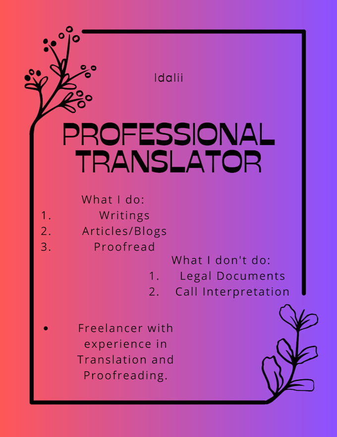 Proofread or translate up to 3000 words from english to spanish by