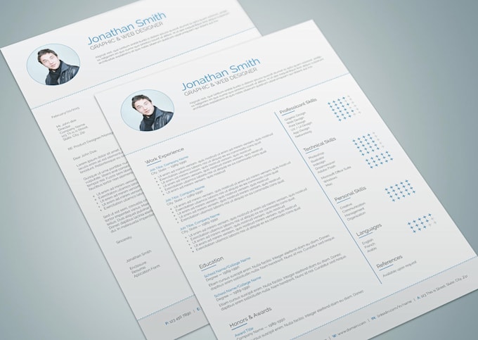 design professional resume, cv and cover letter template