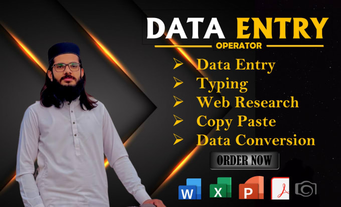 be your expert data entry operator for copy paste, typing work