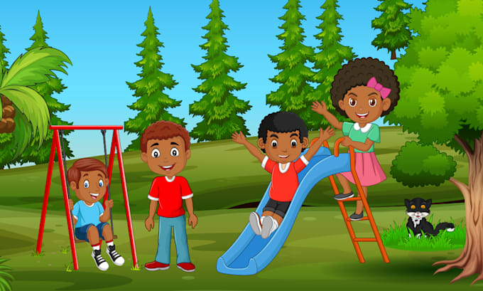 do children book illustration and cover page