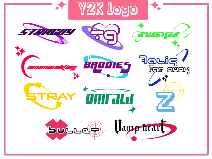 Do a 2d or 3d y2k logo for your clothing brand by Lila_be | Fiverr
