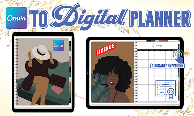 do canva planner convert hyperlinked fillable interactive digital planner design