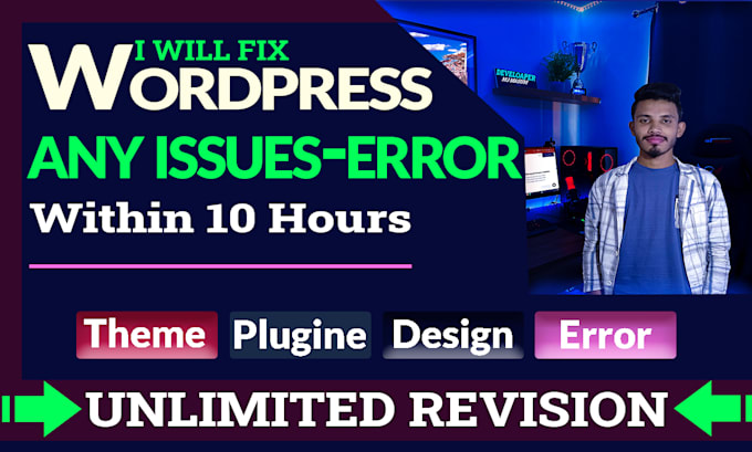 fix any wordpress issues, wordpress error within 10 hours