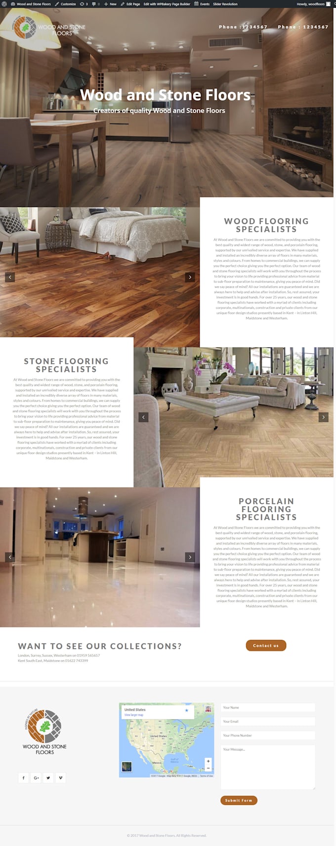 develop construction, contractor, or real estate website