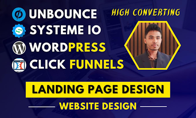 build landing page using clickfunnels, unbounce, wordpress or systeme io expert