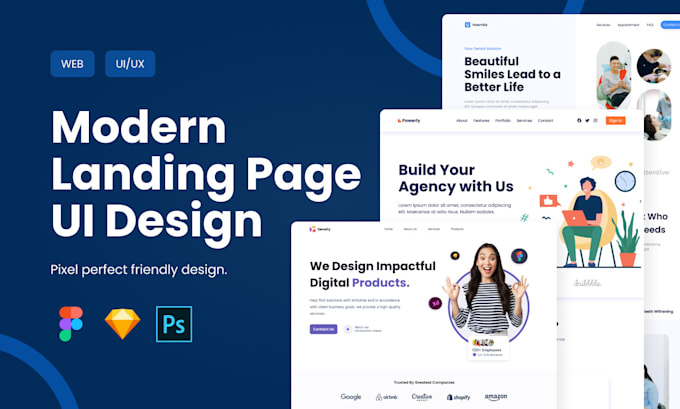 Design modern landing page or one page website ui ux by Effakrisma | Fiverr