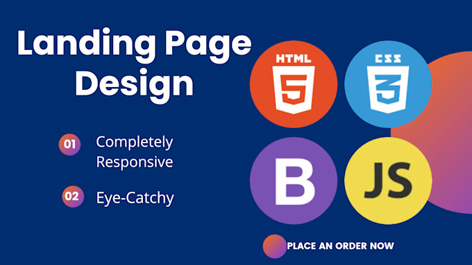 Design stunning landing page using html, css, javascript, and bootstrap ...