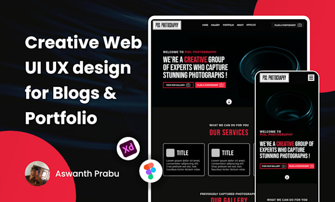 Design creative web ui ux designs for your blogs, portfolio by Aswanth ...