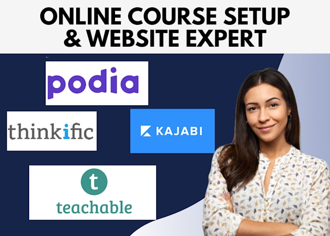 design online course course website on thinkific kajabi podia teachable