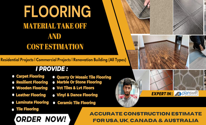 do flooring material takeoff, cost estimation of construction projects