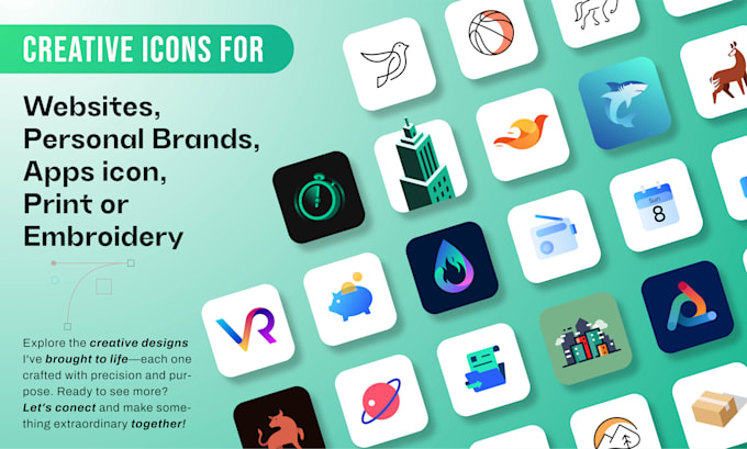 design a creative icon for the website, apps and print