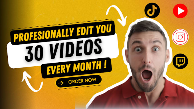 professionally edit you 30 short form videos every month